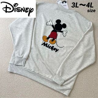 ディズニー(Disney)の新品★Disney ミッキー さがら刺繍 スウェット トレーナー 3L 4L(スウェット)