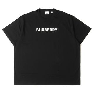 バーバリー(BURBERRY)の新品 BURBERRY バーバリー Tシャツ サイズ:XL 23SS ラバーロゴ オーバー サイズ クルーネック 半袖Tシャツ 8051968 ビッグシルエット REBURBERRY ブラック 黒 トップス カットソー【メンズ】(Tシャツ/カットソー(半袖/袖なし))