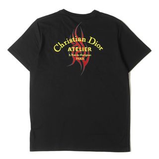 新品同様 Dior HOMME ディオールオム Tシャツ サイズ:L ATELIE ロゴ プリント クルーネック 半袖Tシャツ 733J603W6710 アトリエ ブラック 黒 イタリア製 ラグジュアリー ブランド トップス カットソー【メンズ】【中古】