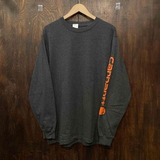 カーハート(carhartt)のCarhartt カーハート ロンT 長袖 カットソー グレー 袖プリント M(Tシャツ/カットソー(七分/長袖))