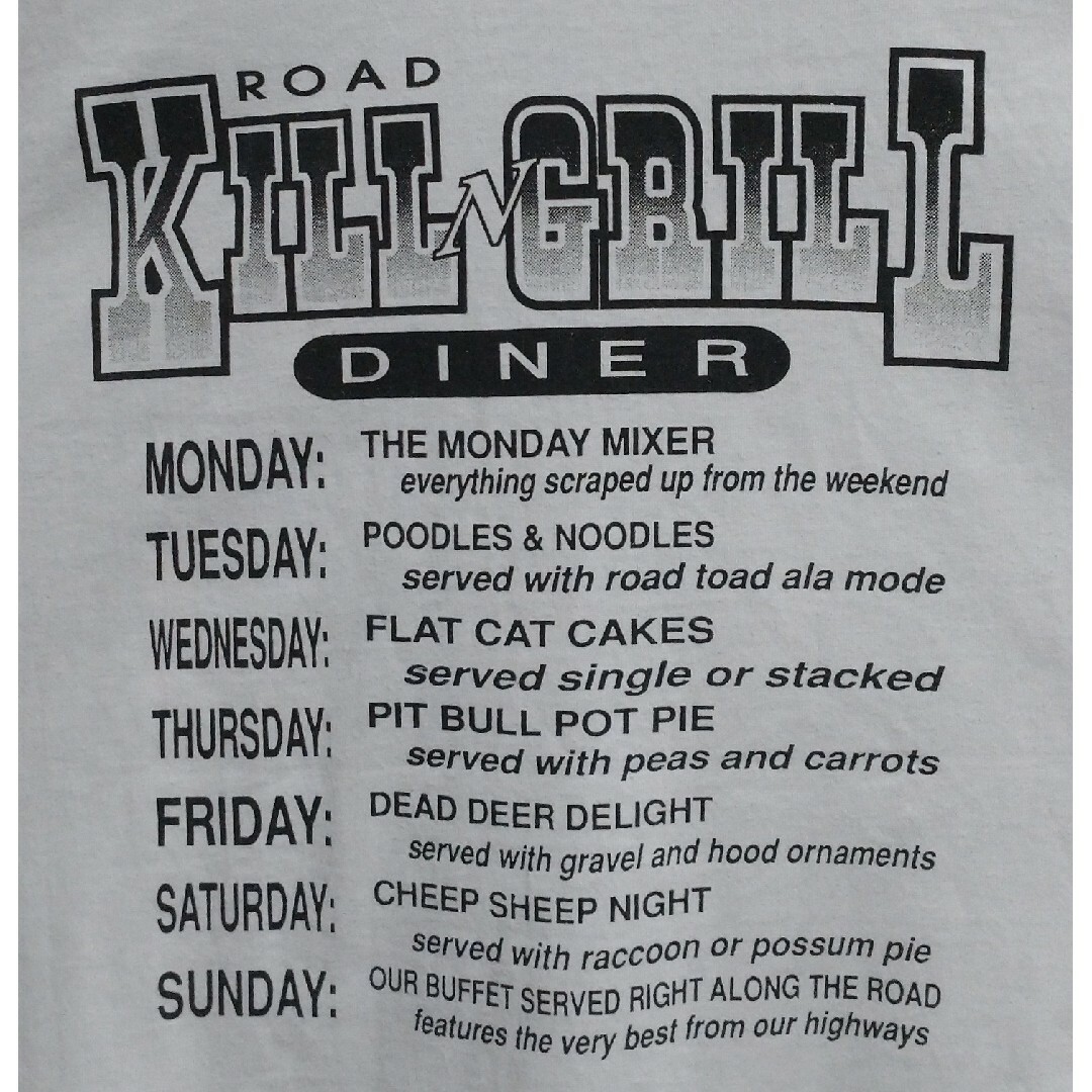 VINTAGE Road Kill N Grill Diner Tシャツ XL メンズのトップス(Tシャツ/カットソー(半袖/袖なし))の商品写真