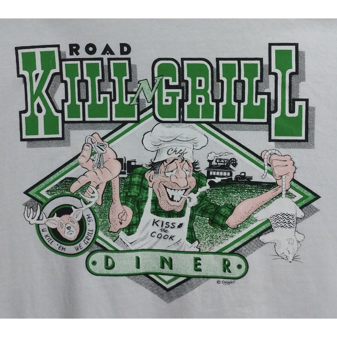 VINTAGE Road Kill N Grill Diner Tシャツ XL メンズのトップス(Tシャツ/カットソー(半袖/袖なし))の商品写真