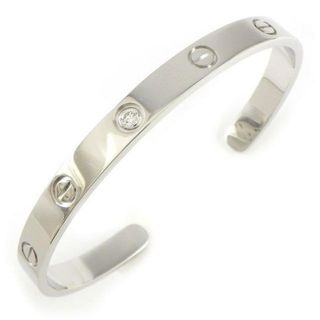 カルティエ(Cartier)のカルティエ Cartier バングル ラブ オープン B6029918 1ポイント ダイヤモンド 0.10ct K18WG / #18 【箱・保付き】 【中古】(ブレスレット/バングル)