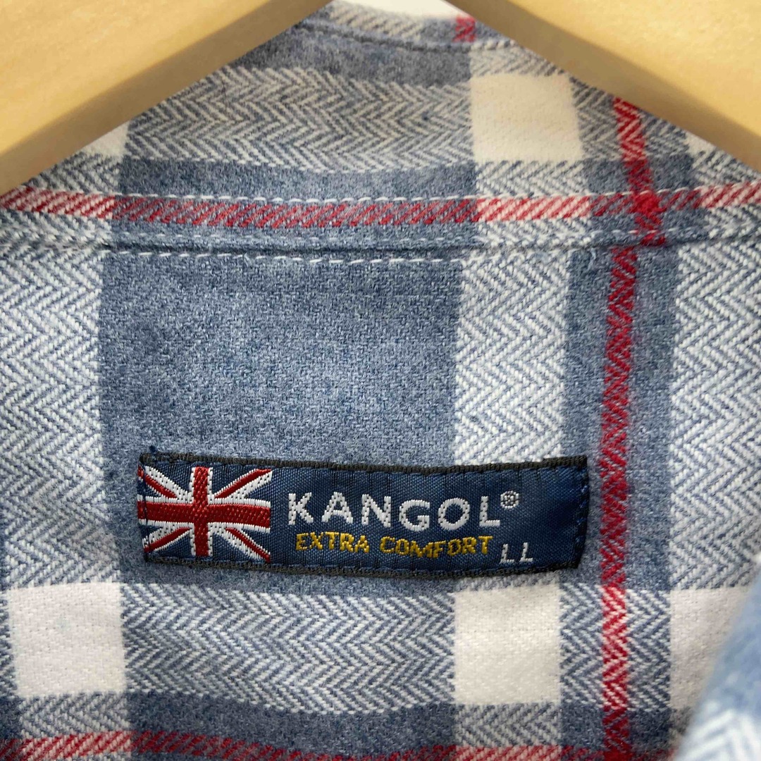 KANGOL(カンゴール)のKANGOL カンゴール メンズ 長袖シャツ フランネル ブルー チェック メンズのトップス(シャツ)の商品写真