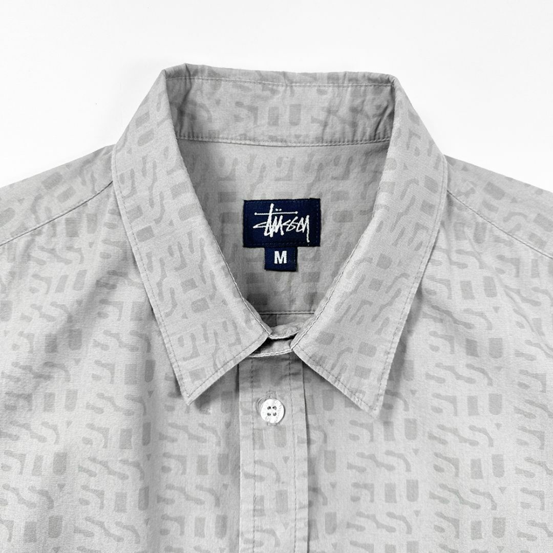 STUSSY(ステューシー)の90s USA製 OLD STUSSY 半袖 シャツ モノグラム M 美品 メンズのトップス(シャツ)の商品写真