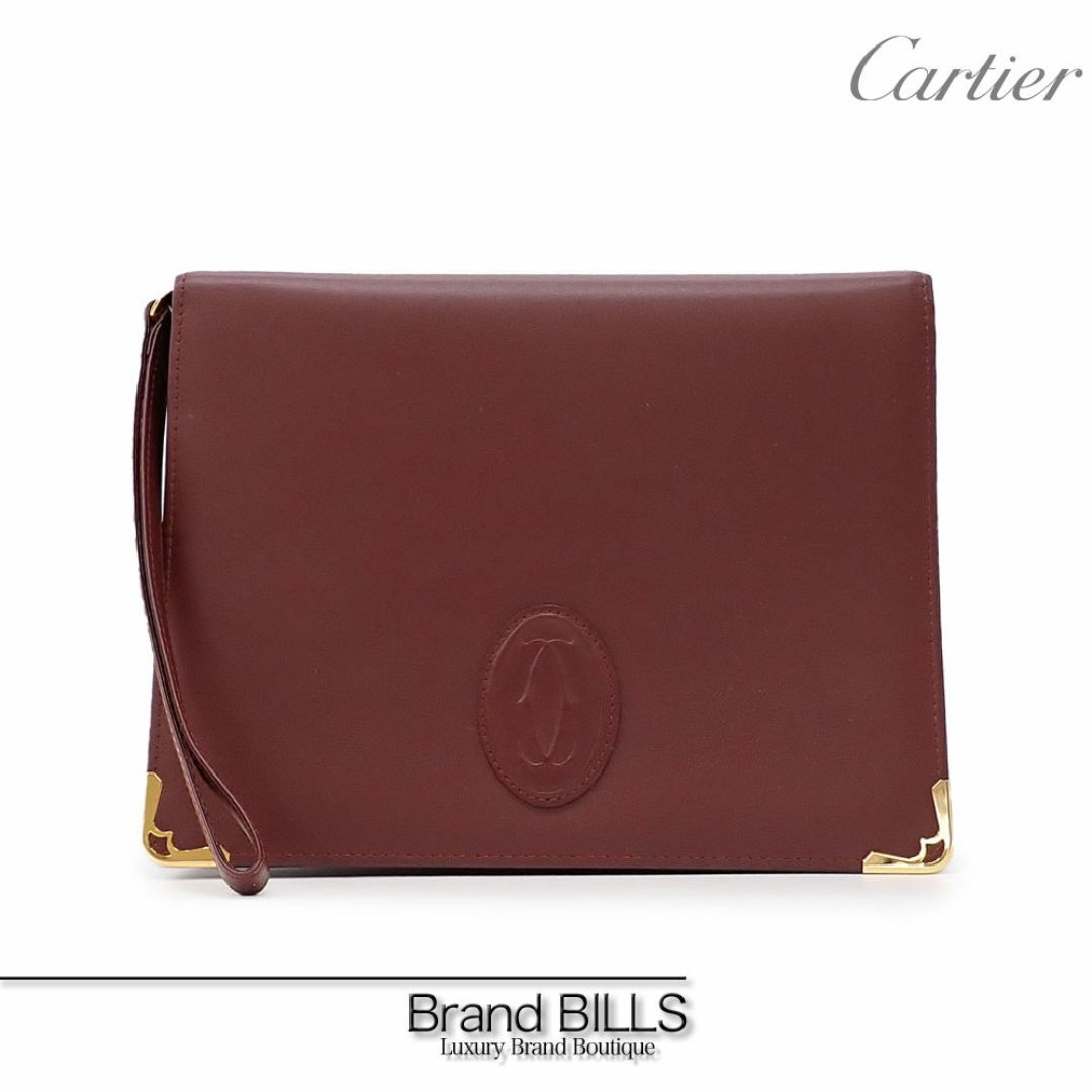 Cartier(カルティエ)の美品 カルティエ マストライン クラッチバッグ マルチケース 71022033 ボルドー ゴールド金具 カーフレザー レディースのバッグ(クラッチバッグ)の商品写真