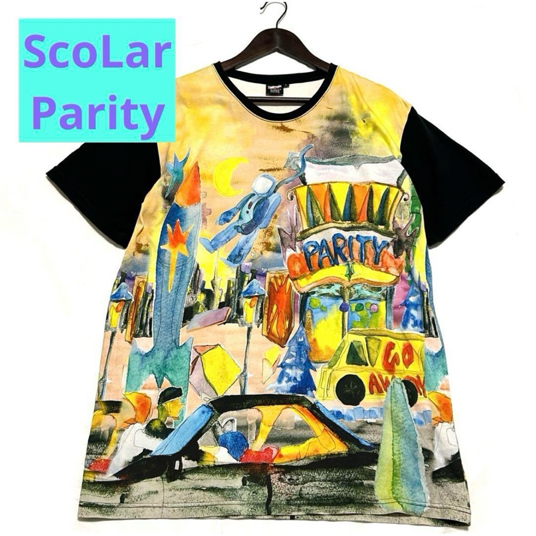 ScoLar(スカラー)の【scolar parity】ハデハデ総プリント　BIGTシャツ【L】宇宙飛行士 レディースのトップス(Tシャツ(半袖/袖なし))の商品写真