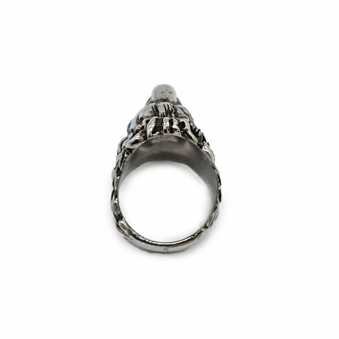 Gucci(グッチ)の美品 グッチ ライオンヘッド リング 指輪 402763 シルバー クリスタル メッキ スワロフスキー Lサイズ 19号 アクセサリー メンズのアクセサリー(リング(指輪))の商品写真