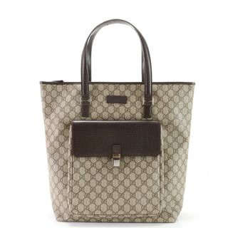 グッチ(Gucci)の極美品 グッチ GGスプリーム 108832 203419 レザー トート バッグ ショルダー ビジネス 通勤 書類鞄 本革 A4 メンズ EHM W3-6(トートバッグ)