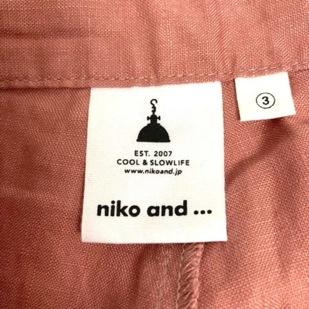 niko and...(ニコアンド)のNiko and.. パンツ スラックス リネン タック アンクル丈 3 ピンク レディースのパンツ(その他)の商品写真