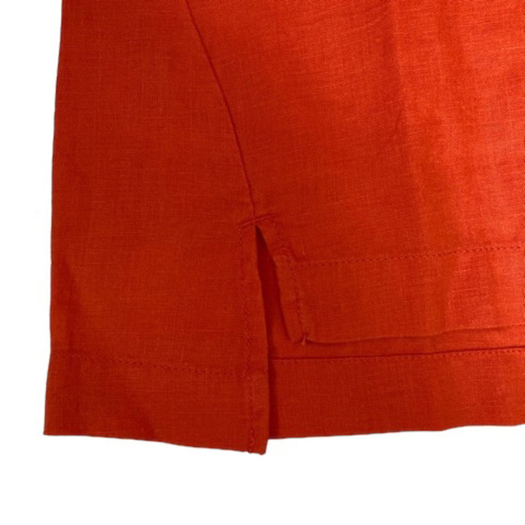 ビームスハート シャツ ブラウス 麻 無地 半袖 橙 オレンジ レディース レディースのトップス(カットソー(長袖/七分))の商品写真