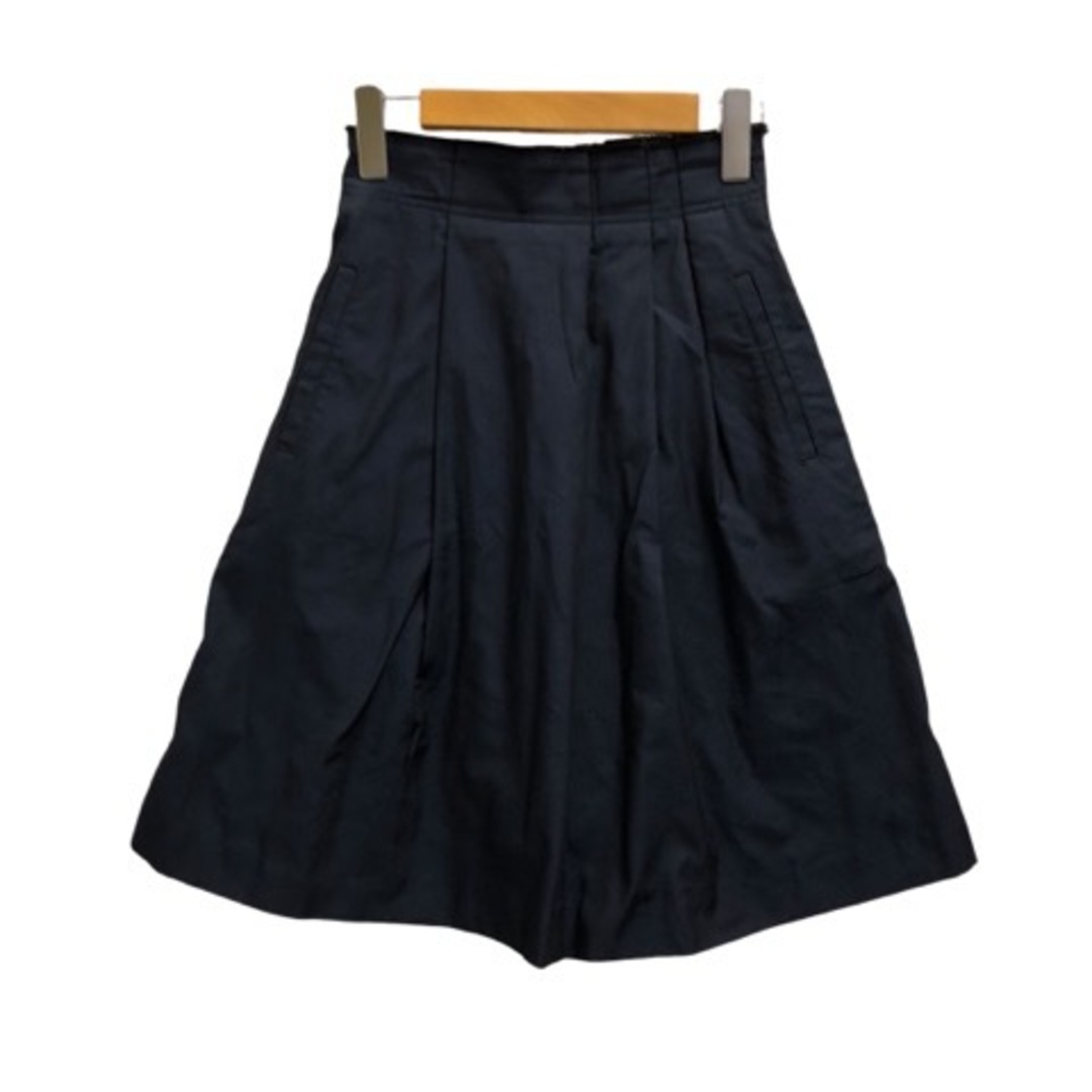 MACPHEE(マカフィー)のマカフィー MACPHEE トゥモローランド ミニスカート 無地 タック 紺 レディースのスカート(ひざ丈スカート)の商品写真