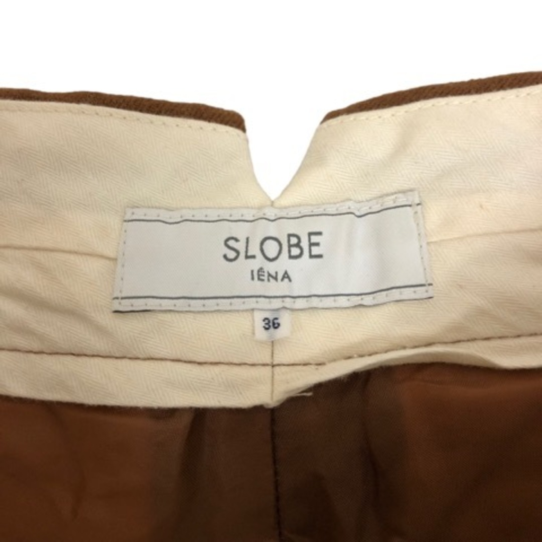 SLOBE IENA(スローブイエナ)のスローブ イエナ SLOBE IENA  テーパードパンツ 無地 タック 茶 レディースのパンツ(その他)の商品写真