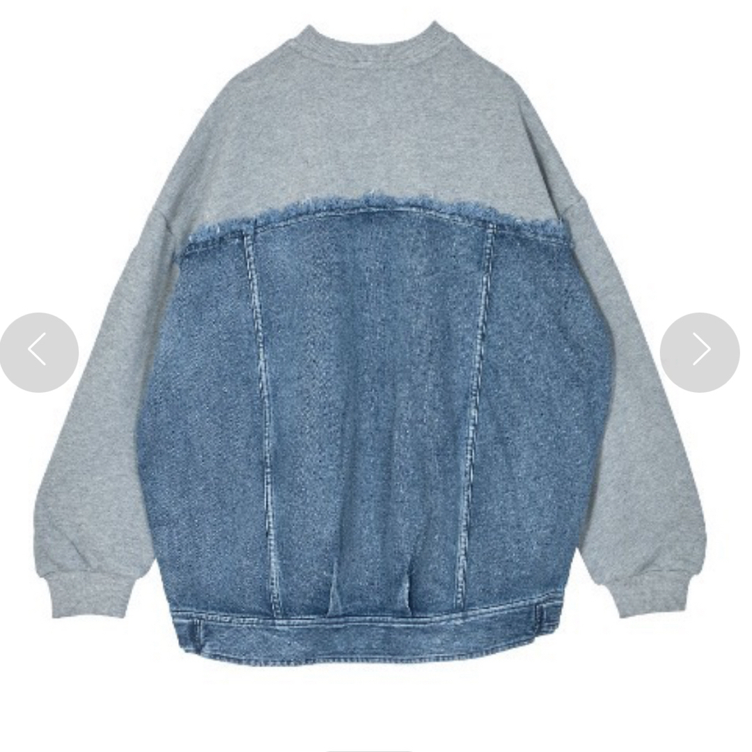 Ameri VINTAGE(アメリヴィンテージ)のDENIM SWEAT OVER TOP レディースのトップス(トレーナー/スウェット)の商品写真