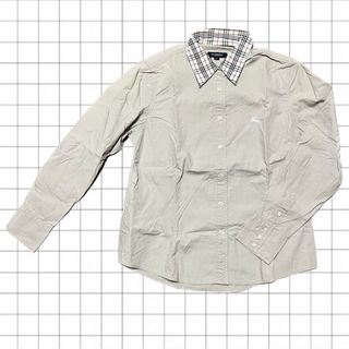 バーバリー(BURBERRY)のヴィンテージ レトロ バーバリーロンドン ロゴ 襟付き シャツ ノバチェック(シャツ/ブラウス(長袖/七分))