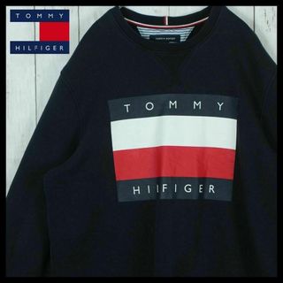 トミーヒルフィガー(TOMMY HILFIGER)の【即完売モデル】トミーヒルフィガー スウェット ビッグロゴ L 刺繍 Y2K(スウェット)