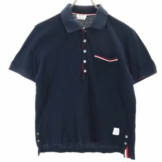 トムブラウン(THOM BROWNE)のトムブラウン 日本製 半袖 鹿の子 ポロシャツ 1 ネイビー THOM BROWNE メンズ 古着 【240412】 メール便可(ポロシャツ)