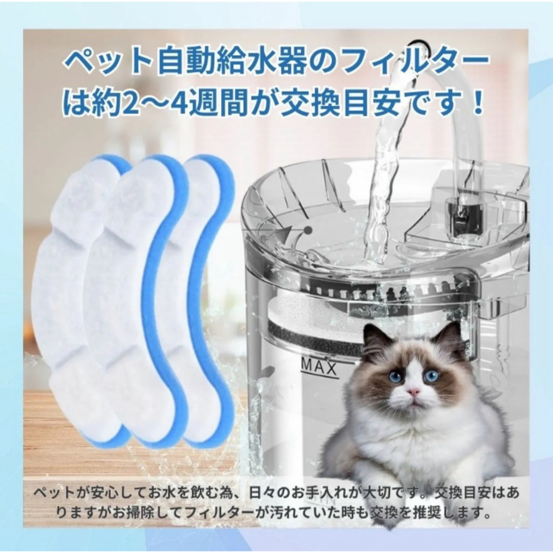 自動給水器　フィルター　猫　犬　ペット　交換用　清潔　イオン交換樹脂　ブルー その他のペット用品(猫)の商品写真