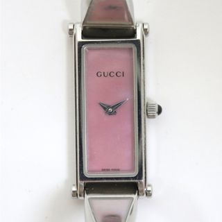 グッチ(Gucci)の【GUCCI】グッチ バングル・ウォッチ 腕時計 クオーツ SS シルバー×ピンクシェル文字盤 1500L/ok04621kw(腕時計)