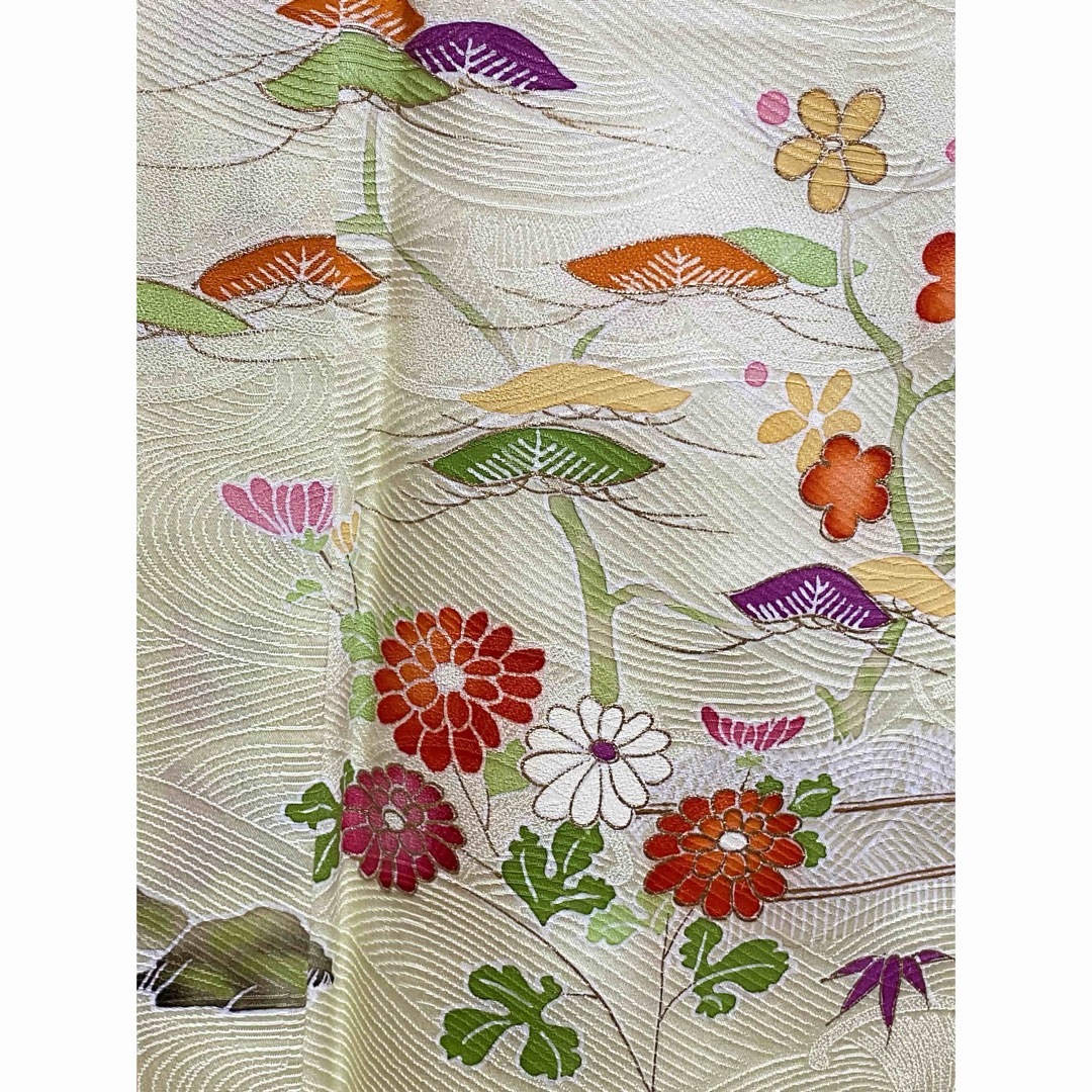 着物正絹 2点セット付け下げ 六通袋帯 セット売り 仕付け糸 糸綴じ有り 未使用 レディースの水着/浴衣(着物)の商品写真