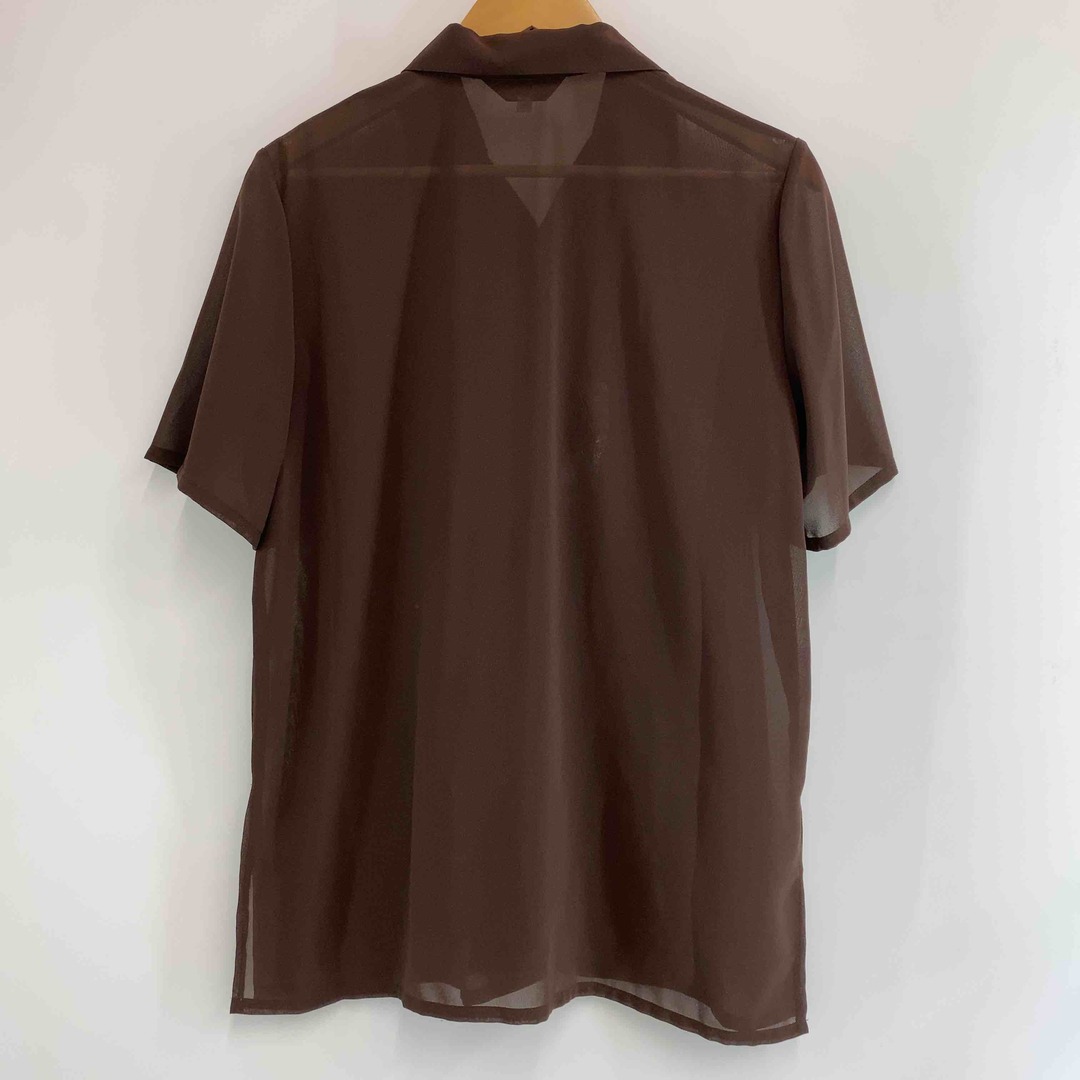 Viridian  レディース 半袖シャツ/ブラウス ブラウン シースルー レディースのトップス(シャツ/ブラウス(半袖/袖なし))の商品写真