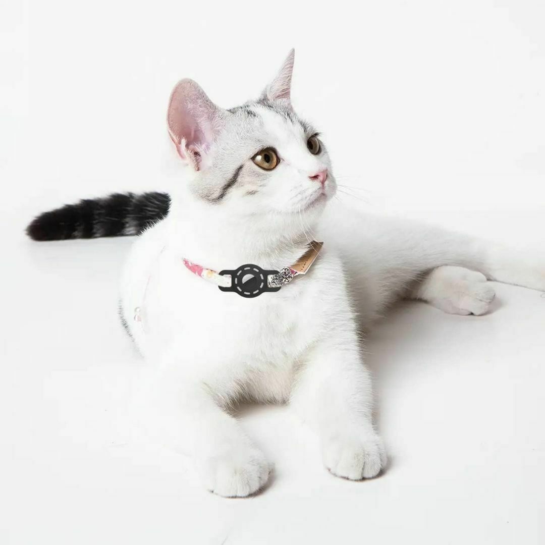 首輪 AirTagシリコンケース 2枚 軽量小型 エアータグ 犬 猫 ペット ハンドメイドのペット(リード/首輪)の商品写真