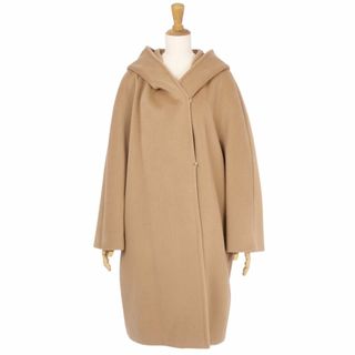 マックスマーラ(Max Mara)の美品 マックスマーラ Max Mara STUDIO コート ダブルブレスト フード フーディー ウール アウター レディース JI40 USA6 FB38(M相当) ブラウン(その他)