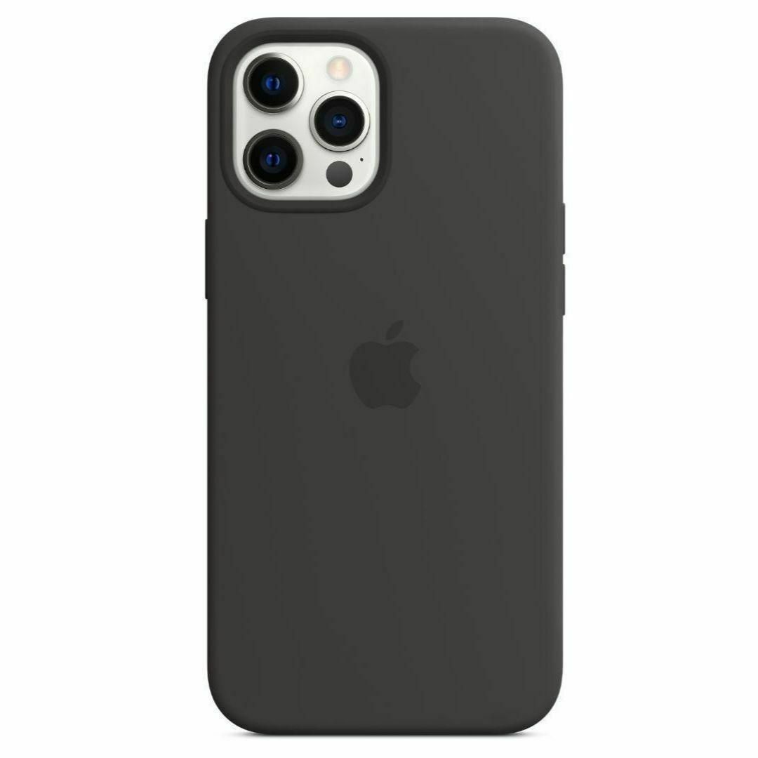 新品-純正互換品iPhone12ProMaxシリコーンケース- ブラック-黒 スマホ/家電/カメラのスマホアクセサリー(iPhoneケース)の商品写真