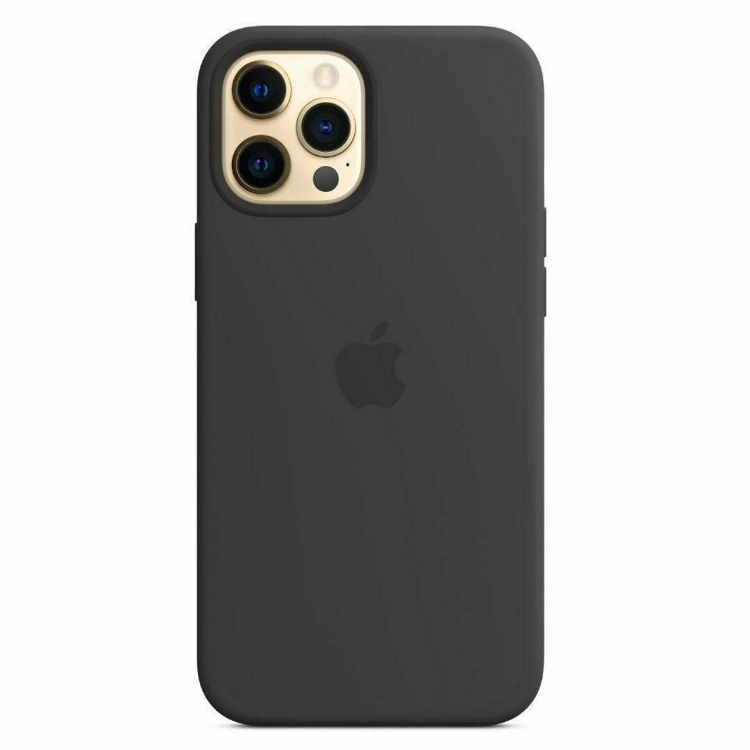 新品-純正互換品iPhone12ProMaxシリコーンケース- ブラック-黒 スマホ/家電/カメラのスマホアクセサリー(iPhoneケース)の商品写真