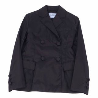 プラダ(PRADA)の美品 プラダ PRADA ジャケット テーラードジャケット ダブルブレスト ナイロン アウター レディース 38S(S相当) ブラック(テーラードジャケット)