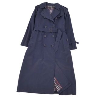 バーバリー(BURBERRY)のVintage バーバリー Burberrys コート トレンチコート 英国製 ダブルブレスト ロングコート 裏チェック アウター レディース 10LONG(M相当) ネイビー(トレンチコート)