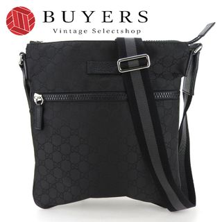 グッチ(Gucci)の【中古】 グッチ ショルダーバッグ 449184 GGナイロン ナイロン レザー ブラック シルバー金具 斜め掛け カジュアル レディース メンズ GUCCI(ショルダーバッグ)