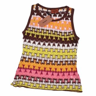 ミキハウス(mikihouse)の新古品 ミッソーニ MISSONI タンクトップ ノースリーブ ニット イタリア製 総柄 トップス レディース 40(M相当) マルチカラー(ベスト/ジレ)