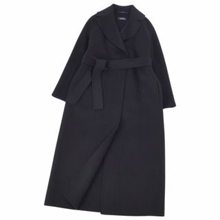 マックスマーラ(Max Mara)の美品 マックスマーラ S'Max Mara コート ベルト付き cucito a mano クチートアマーノ ロングコート ラップコート ウール ダブルフェイス アウター レディース JI38 USA4 GB6 (M相当) ブラック(その他)