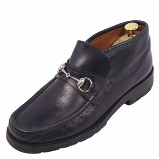 グッチ GUCCI ブーツ チャッカブーツ ホースビット カーフレザー シューズ 靴 メンズ イタリア製 7 1/2D(25.5cm相当) ブラック