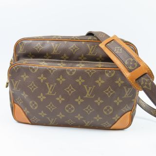 ルイヴィトン(LOUIS VUITTON)の美品 LOUIS VUITTON ルイヴィトン ナイル 斜め掛けOK ヴィンテージ モノグラム ショルダーバッグ PVC/ヌメ革 ブラウン レディース【中古】(ショルダーバッグ)