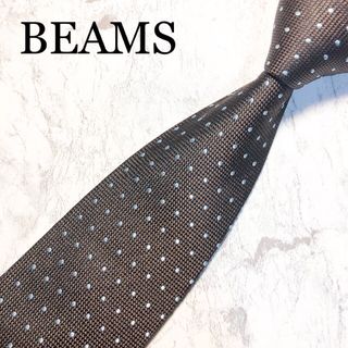 BEAMS - BEAMS HEART ネクタイ　ブラウン　ドット柄