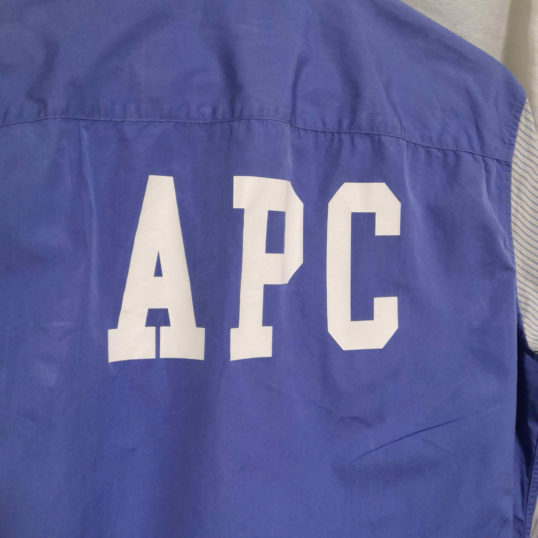 A.P.C(アーペーセー)のA.P.C. アーペーセー バックロゴ 切り替え ストライプ シャツ M メンズのトップス(シャツ)の商品写真