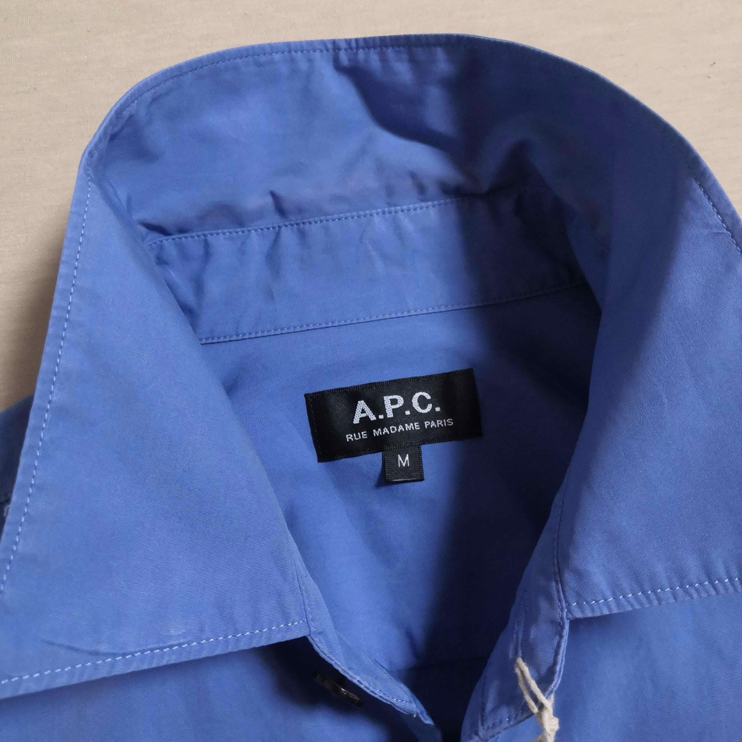 A.P.C(アーペーセー)のA.P.C. アーペーセー バックロゴ 切り替え ストライプ シャツ M メンズのトップス(シャツ)の商品写真