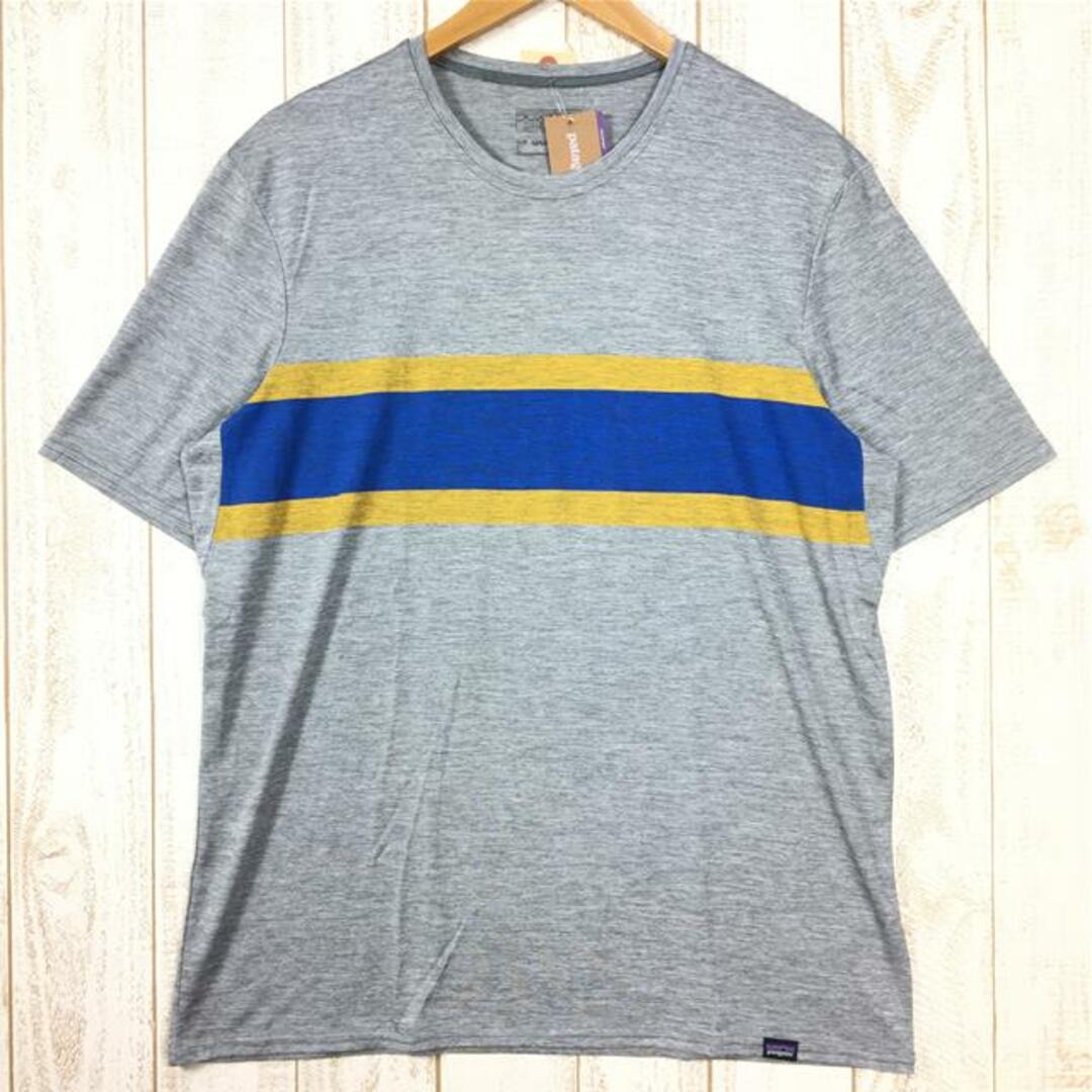 patagonia(パタゴニア)のMENs L パタゴニア キャプリーン デイリー グラフィック Tシャツ CAPILENE DAILY GRAPHIC T-SHIRT PATAGONIA 45286 RSFE Rugby Stripe : Feather Grey グレー系 メンズのメンズ その他(その他)の商品写真