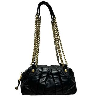 MARC JACOBS - MARC JACOBS チェーン ショルダーバッグ 中古 良品 ゴールド ブラック レザー レディース マーク ジェイコブス 32404K87