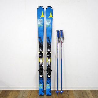 美品 アトミック ATOMIC VANTAGE JUNIOR 140cm ビンディング ストック 収納ケース セット ジュニア ゲレンデ スキー アウトドア