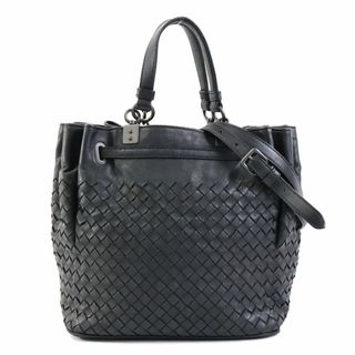 ボッテガヴェネタ(Bottega Veneta)のボッテガヴェネタ BOTTEGAVENETA ハンドバッグ ショルダーバッグ イントレチャート レザー ブラック レディース 送料無料【中古】 h30204g(ハンドバッグ)