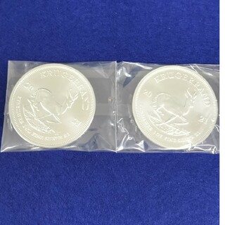 クルーガーランド銀貨2021(1オンス)(新品、未使用) 2枚(貨幣)