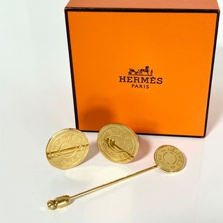 Hermes - HERMES エルメス セリエ ゴールド イヤリング ピンブローチ 未使用品☆