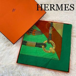 エルメス(Hermes)のHERMES パレオ コットン100% 綿 ストール ショール 大判 箱付(バンダナ/スカーフ)