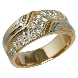 美品 K18 ゴールド Pt900 プラチナ リング 指輪 ダイヤ 0.64ct 【1-0146032】(リング(指輪))