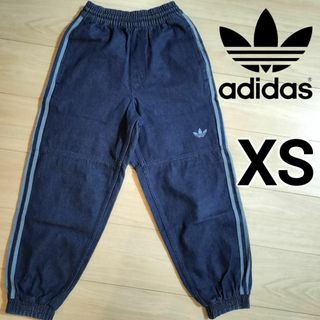 adidas デニムパンツ インディゴブルー ジャージ トラックパンツ 女性XS