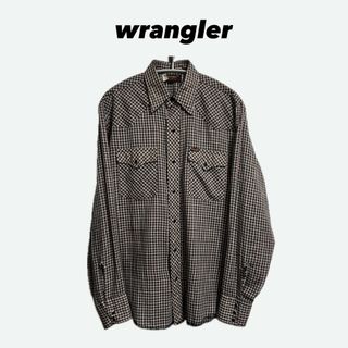 Wrangler - 【状態良】ラングラー 長袖ウエスタンシャツ ブラック 