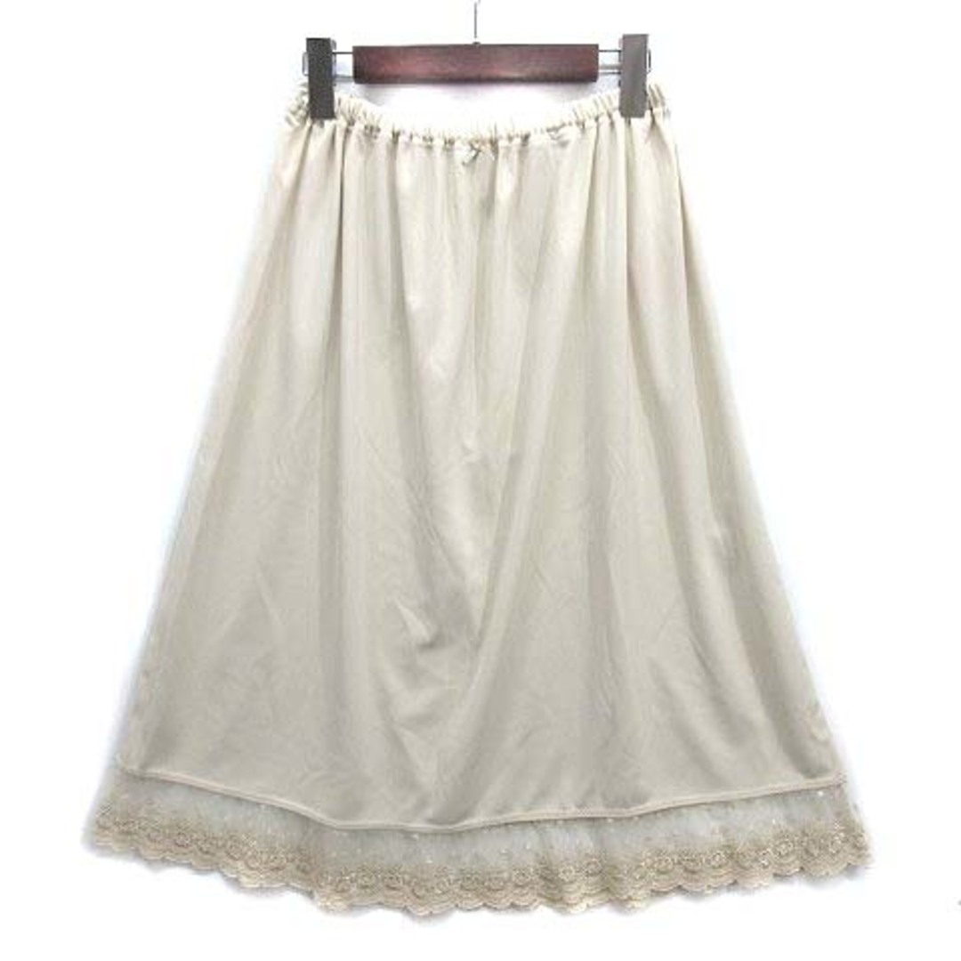 franche lippee(フランシュリッペ)のフランシュリッペ スカート 裾レース スカラップ ローズ 薔薇 ベージュ M レディースのスカート(ひざ丈スカート)の商品写真